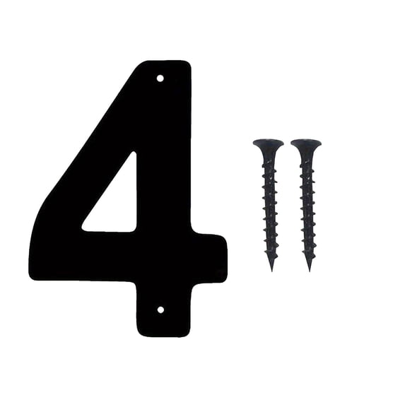 1 Pcs Metal House Numbers Letter, Black House Address Numbers for Outside, Personalized Address Number Sign, Modern Metal Address Number Letters for Homes, Apartments, Farms, Office with Strews