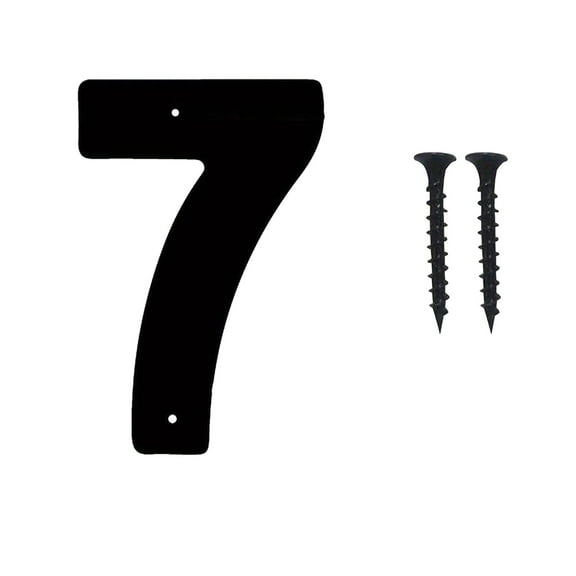 1 Pcs Metal House Numbers Letter, Black House Address Numbers for Outside, Personalized Address Number Sign, Modern Metal Address Number Letters for Homes, Apartments, Farms, Office with Strews