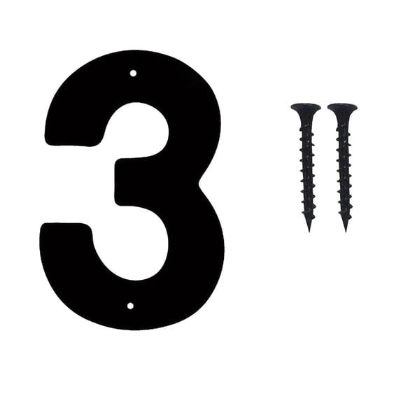 1 Pcs Metal House Numbers Letter, Black House Address Numbers for Outside, Personalized Address Number Sign, Modern Metal Address Number Letters for Homes, Apartments, Farms, Office with Strews