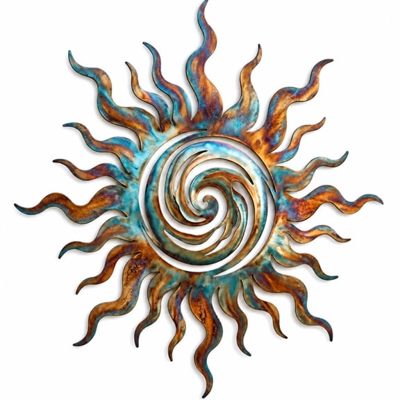 1 Pcs Metal Sun Wall Decor Outdoor, 3D Rustic Outdoor Decor,Multicolor Large Metal Wall Art, Sun Wall Art Hanging Decoration, 16 inch Wall Art for Patio, Garden, Farmhouse, Bedroom And Balcony
