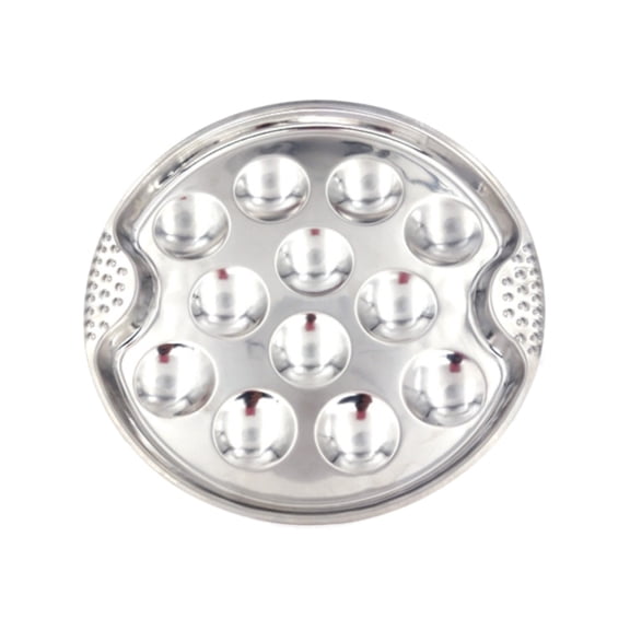 1 Pcs Metal Tray Escargot Plate, Escargot Tool Stainless Steel Snail 1 Pes Set Of Escargot Plate 12 Holes for Kitchen Restaurant 7.5"