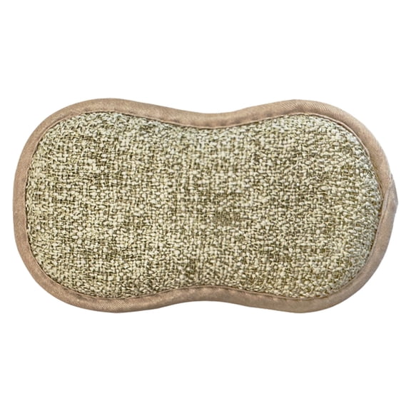 1 Pcs Microfiber Kitchen Scrub Sponges,Multi-Purpose Scrub Sponges for Kitchen,Non-Scratch Sponge,Heavy-Duty Scouring Power Sponges,Reusable Dishwashing Sponge for Cleaning Dishes,(Khaki)