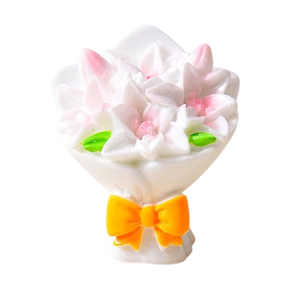 1 Pcs Mini Artificial Flowers Figurine,Resin Flower Crafts Ornaments,Mini Artificial Plants,Dollhouse Miniature Tiny Flower Figurines,Mini Resin Flower Pots Landscaping Decor,(F,0.86x0.9 in)