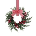 thumbnail image 1 of 1 Pcs Mini Cabinet Wreaths for Kitchen,Small Christmas Wreaths with Berry and Ribbon,Christmas Kitchen Cabinet Mini Wreaths,Artificial Farmhouse Wreath Hanging Wreaths for Front Door,Pink, 1 of 9