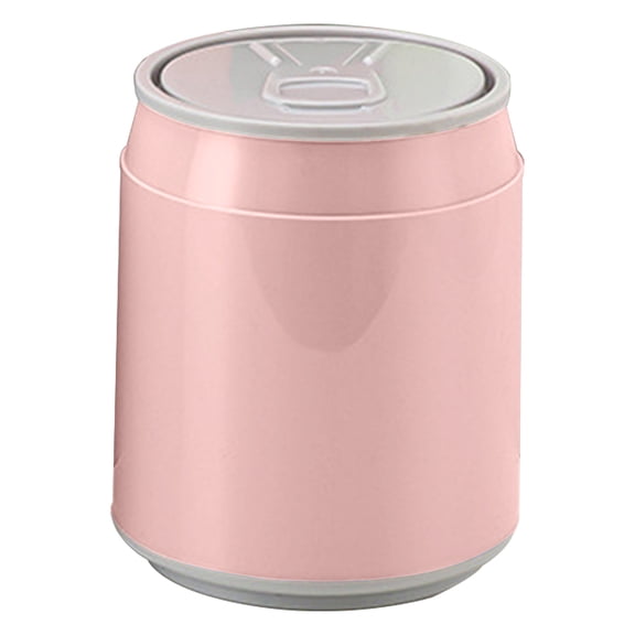 1 Pcs Mini Countertop Trash Can,Desktop Trash Can with Lid,Portable Plastic Wastebasket,Wastebasket Trash Can Dispenser,Mini Bin for Coffee Table,Home Bathroom Countertop,(Pink,5.12x6.3 in)