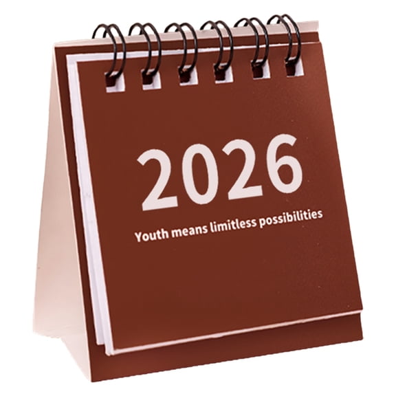 1 Pcs Mini Desk Calendar 2026,Small Desktop Calendar ,Calendar Punch Card Countdown Planner Desktop Small ornaments,Small Standing Desk Calendars,Twin-Wire Binding Desktop Calendar,(Red,2.95x2.56 in)