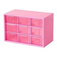 thumbnail image 1 of 1 Pcs Mini Drawer Organizer Small Organizer with Drawers Plastic Desktop Storage Box with 9 Drawers Desk Craft Organizer for Office Home Room Jewelry Cosmetics Collection, Wall Mounted (Hot Pink), 1 of 8