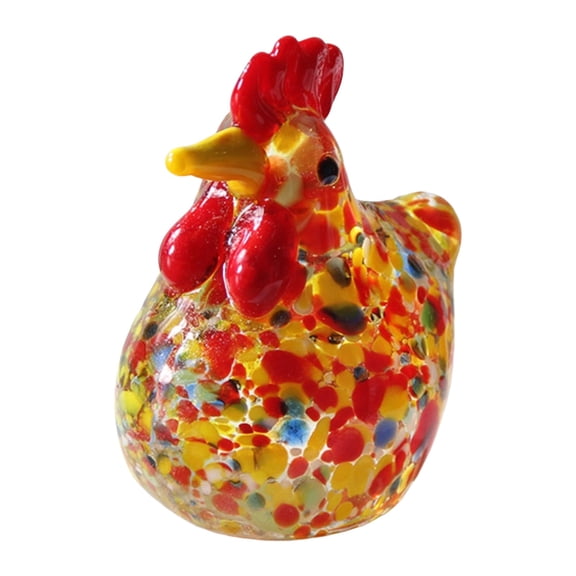 1 Pcs Mini Glass Rooster Figurines,Art Blown Glass Chicken Collectible Figurine,Animal Ornaments,Small Chicken Statues Collectible Figurines,For Home Thanksgiving Centerpiece Decor,(A,1.97x2.24 in)