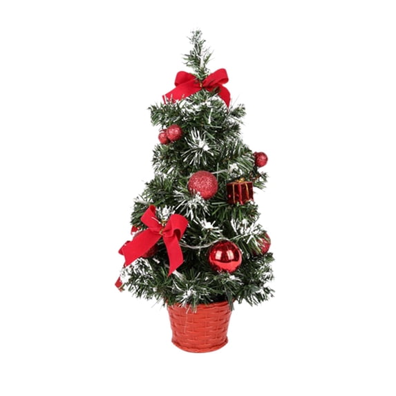 1 Pcs Mini LED Christmas Tree with Warm White Lights, Battery-Operated Tabletop Decor for Home Office Party Holiday Decoration