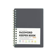 1 Pcs Mini Spiral Password Book,Small Internet Address & Password Organizer with Alphabetical Tabs,Password Keeper Journal,Internet Password Organizer Notebook for Home & Office Use,Gray