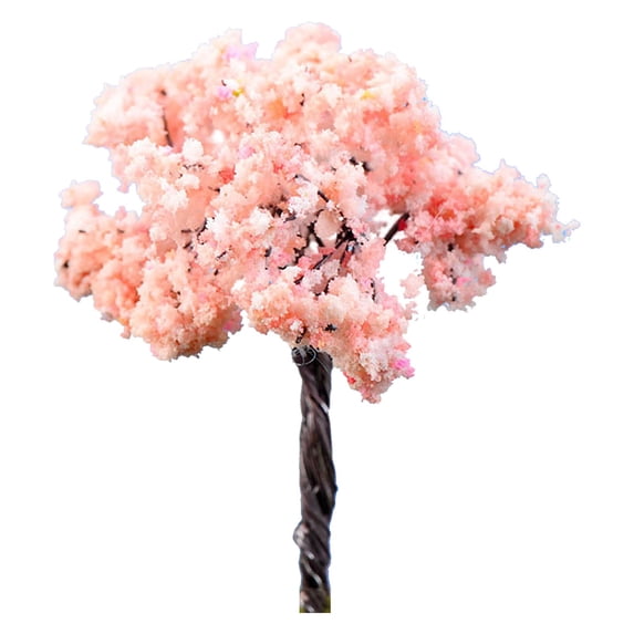 1 Pcs Mini Trees Model, Miniature Model Cherry Blossom Trees Diorama Scenery Layout Park Street Landscape Railroad Train Scenery Fake Architecture Decor