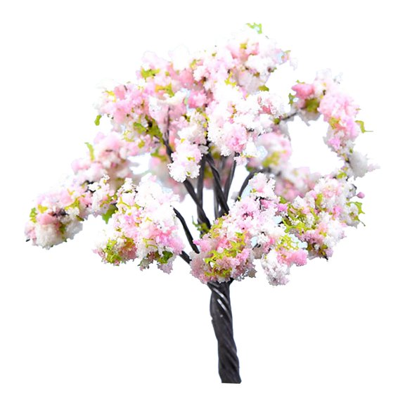 1 Pcs Mini Trees Model, Miniature Model Cherry Blossom Trees Diorama Scenery Layout Park Street Landscape Railroad Train Scenery Fake Architecture Decor