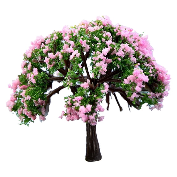 1 Pcs Mini Trees Model, Miniature Model Cherry Blossom Trees Diorama Scenery Layout Park Street Landscape Railroad Train Scenery Fake Architecture Decor