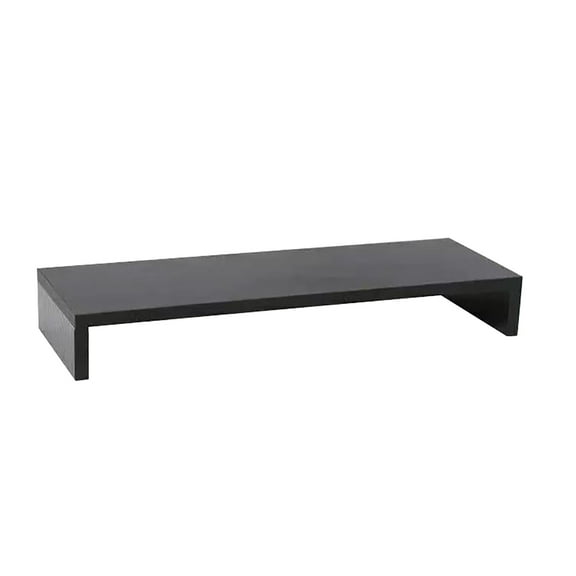 1 Pcs Monitor Stand Riser, Black Desktop Stand for PC/TV/Laptop/Printer, Wood Monitor Riser with Storage, Computer Stand Keyboard Organizer