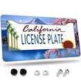 thumbnail image 1 of 1 Pcs Mount Fuji and Cherry Blossom License Plate Frame,License Plate Cover for Car Decorative Parts,Aluminum License Plate Bracket Holder Rust-Proof for US Standard Car, 1 of 8