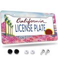 thumbnail image 1 of 1 Pcs Mount Fuji and Cherry Blossoms License Plate Frame,License Plate Cover for Car Decorative Parts,Aluminum License Plate Bracket Holder Rust-Proof for US Standard Car, 1 of 8