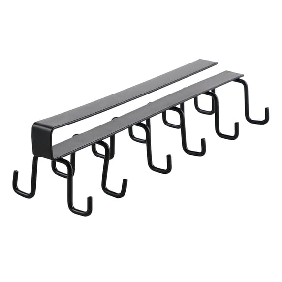 1 Pcs Mug Hooks Under Cabinet, Metal Cabinet Utensil Hanger with Double Row Hook Mug Organizer, Cabinet Storage Hooks for Cabinet Shelf Storage Display Rack for Kitchen Coffee Bar