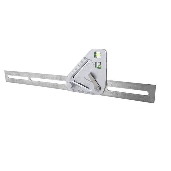 1 Pcs Multi-Functional Woodworking Ruler, Stainless Steel Woodworking Triangle Ruler, Premium Adjustable Protractor,1 x Woodworking Ruler,Silver