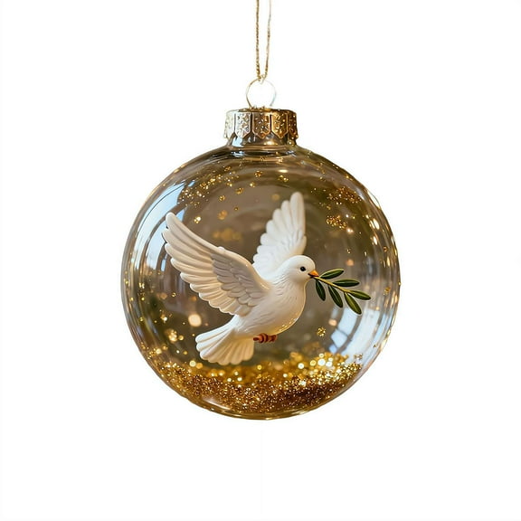 1 Pcs Nature’s Birds Crystal Glass Ornament, Winter Birds Christmas Clear Plastic Bauble Collection, Cardinal Ornaments for Xmas Tree Memorial Gifts