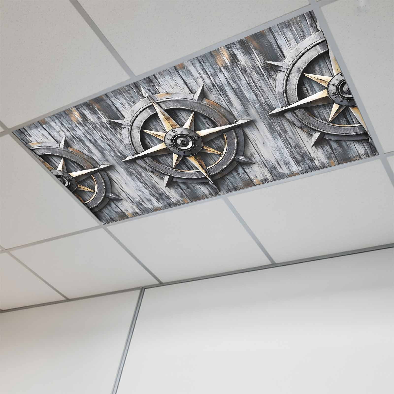 Compass Rally Ceiling Light 1 Pcs Nautical Compass Fluorescent Light Covers Vintage Compass ...