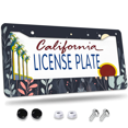 thumbnail image 1 of 1 Pcs Night Flora License Plate Frame, License Plate Cover for Car Decorative Parts, Aluminum License Plate Bracket Holder Rust-Proof Weather-Proof for US Standard Car, 1 of 9