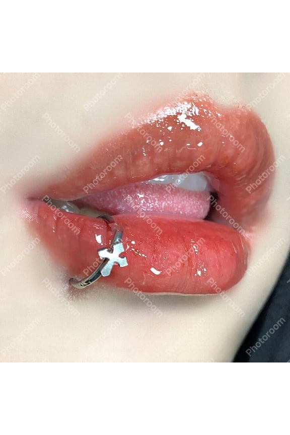 1 Pcs Non Punch Cross Lip Ring Hypoallergenic Titanium Steel Lip Clip Fashionable Personalized Lip Stud