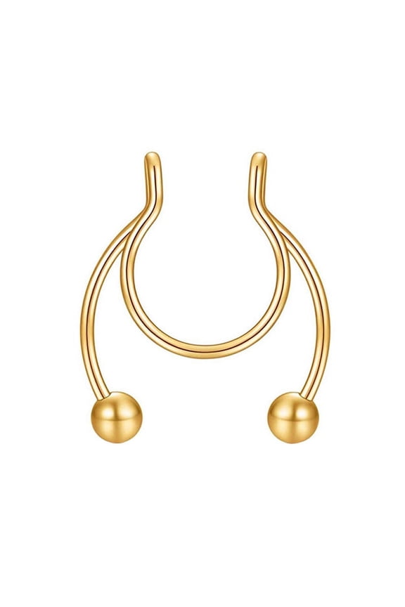 1 Pcs Nose Rings Hoop 18 Gauge Non Piercing Stainless Steel Clip On Septum Clicker Nose Hoop Ring Piercings Jewelry For Women Men