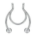 thumbnail image 1 of 1 Pcs Nose Rings Hoop 18 Gauge Non Piercing Stainless Steel Clip On Septum Clicker Nose Hoop Ring Piercings Jewelry For Women Men, 1 of 9