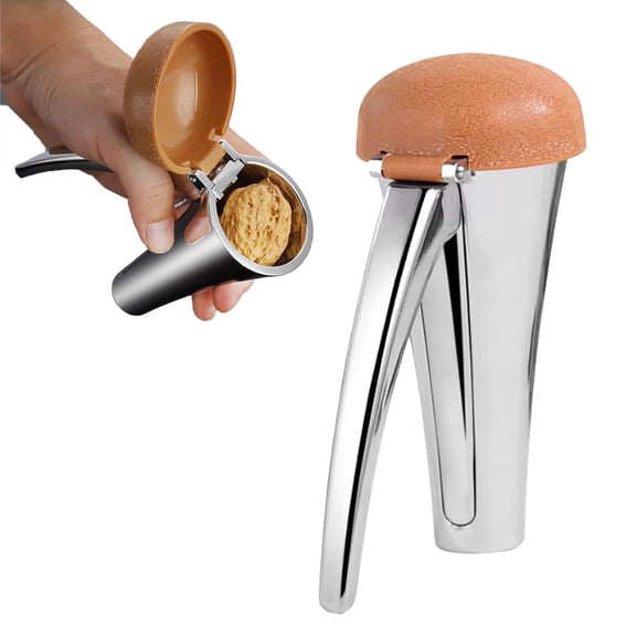 1 Pcs Nut Cracker Tool,Heavy Duty Nut Cracker Tool,With Splash-Proof Brown Lid,Vertical Walnut Shelling Tool, Nut Crackers For Pecans,Effortless Cracking.
