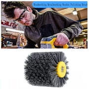 1 Pcs Nylon Abrasive Wire Drum Polishing Wheel Electric Brush for Woodworking Metalworking Wooden Polishing Brush 60Grit