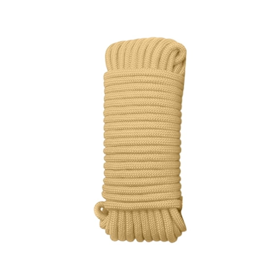 1 Pcs Nylon Rope Cord 32.8 ft for Clothes Line Flag Pole Camping Crafting, Rope for Tie Swing Climb Knot, Outdoor Cord for Tents Hammocks Awnings, Sports and Home Use (Beige)