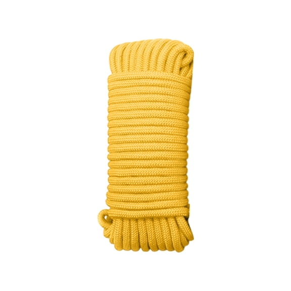 1 Pcs Nylon Rope Cord 32.8 ft for Clothes Line Flag Pole Camping Crafting, Rope for Tie Swing Climb Knot, Outdoor Cord for Tents Hammocks Awnings, Sports and Home Use (Yellow)