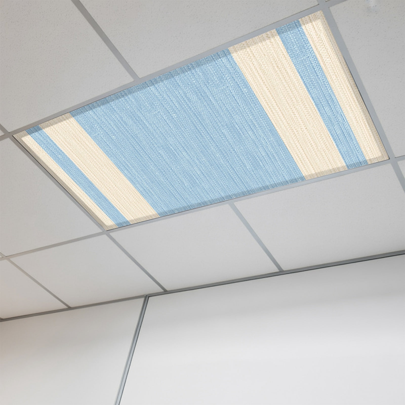 1 Pcs Ocean Blue Stripe Fluorescent Light Covers Modern Geometric ...