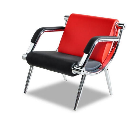 1 Pcs Office Reception Waiting Chair W/ PU Leather Visitor Guest Sofa Seat Red