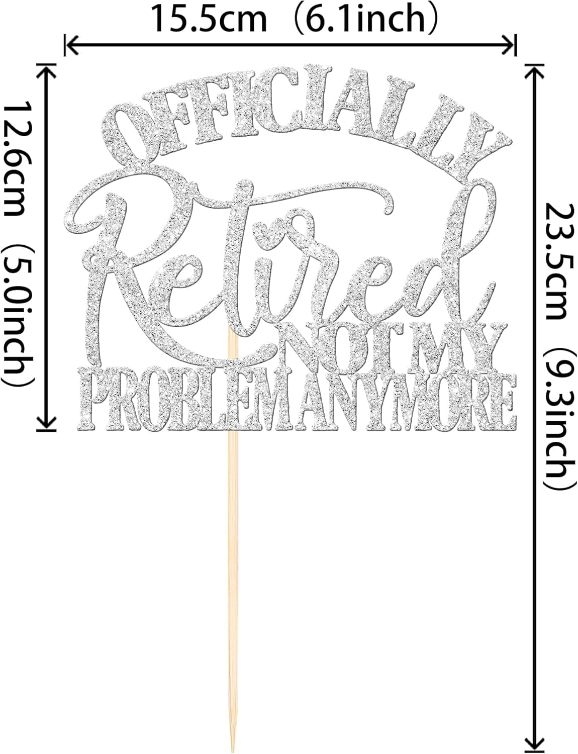 1 Pcs Officially Retired Cake Topper Glitter Happy Retirement Cake ...