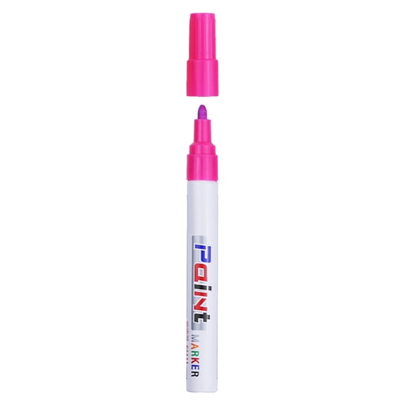 1 Pcs Oil Based Paint Markers,Colors Paint Pens,5.71 Inch Water-Proof Quick-Dry Paint Marker,Permanent Markers Pens,Medium Tip Paint Pen for Metal,Wood,Fabric,Plastic,Rock Painting,Canvas,Pink