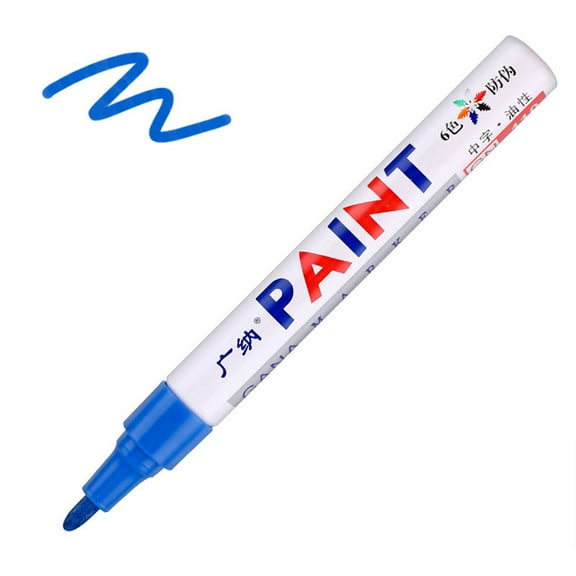 1 Pcs Oil Based Paint Pen,Paint Marker,Water-Proof Marker,Permanent Marker for Metal,Wood,Canvas,Fabric,Plastic,Tire,Glass,Water-Proof,Quick-Dry,Oilly Fill Paint,(Blue,5.62x0.59 in)