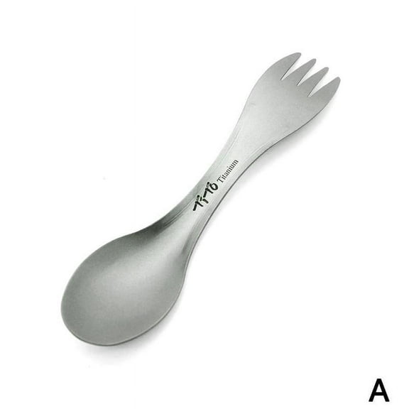 1 Pcs Outdoor Camping Picnic Spoon Tableware Spork Lightweight Fork Fork Spoon Portable Alloy X4H1