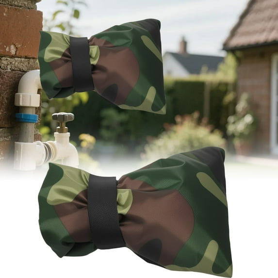 1 Pcs Outdoor Faucet Covers for Outside Winter, Reusable Faucet Insulation Cover Freeze Protector, Thickened Waterproof Faucet Spigot Covers for Winter Freeze Protection(Camouflage)