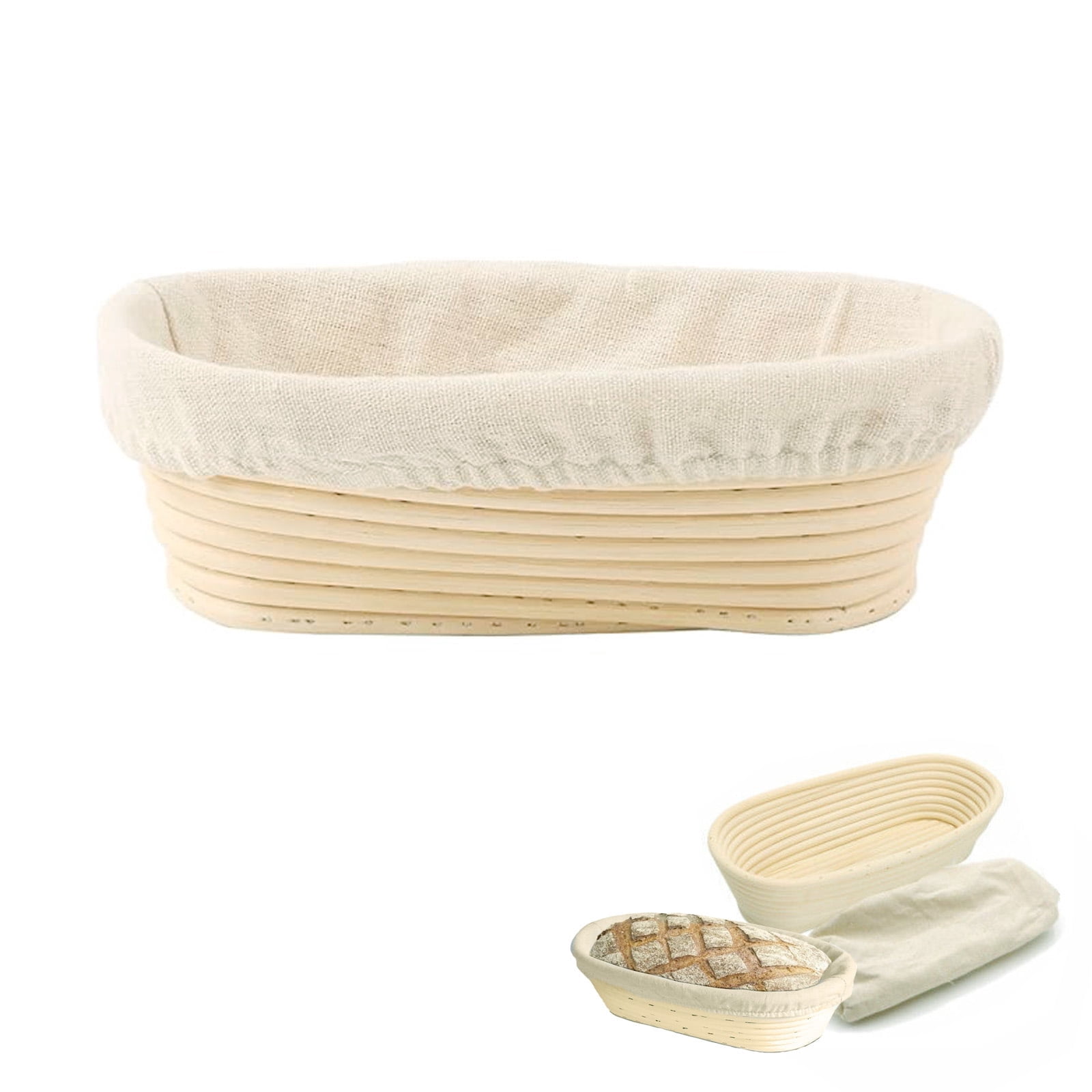 1 Pcs Oval Bread Banner Anti-counterfeiting Basket, Sourdough Bread Baking Supplies,for Making Baking And Fermentation(14.4in x 6.3in x 2.8in,36.5cmx16cmX7cm)