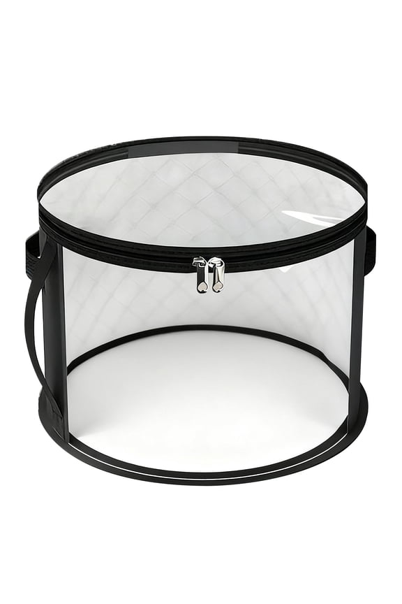 1 Pcs Oversized Clear Hat Storage Box, Cowboy Hat Storage Box with Lid Hats Bags for Travel Holds up to 7 Caps 16.54 x 10.43"