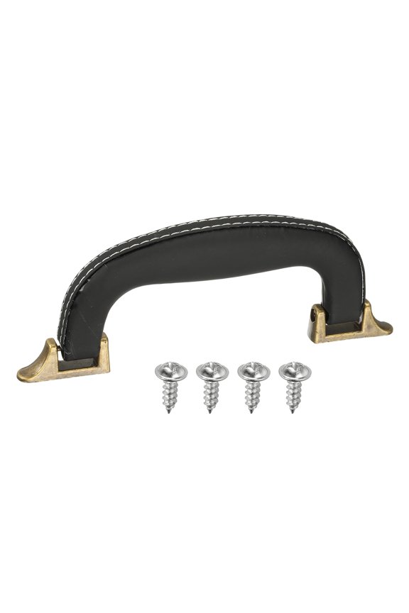 Leather Luggage Handle, Replacement Strap Handle for Handbag Black, Bronze 1 Count