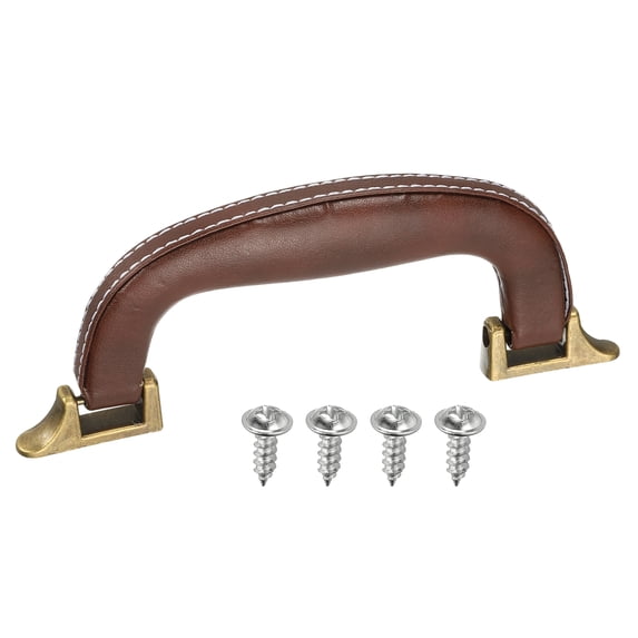 Uxcell Leather Luggage Handle, Replacement Strap Handle for Handbag Brown, Bronze 1 Count