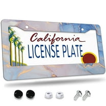 1 Pcs Pastel Floral Arrangement License Plate Frame,License Plate Cover for Car Decorative Parts,Aluminum License Plate Bracket Holder Rust-Proof for US Standard Car