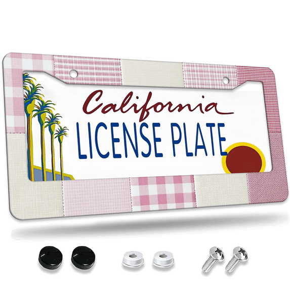 1 Pcs Patchwork License Plate Frame, License Plate Cover for Car Decorative Parts, Aluminum License Plate Bracket Holder Rust-Proof Weather-Proof for US Standard Car