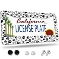 thumbnail image 1 of 1 Pcs Paw Prints and Bones Motif License Plate Frame,License Plate Cover for Car Decorative Parts,Aluminum License Plate Bracket Holder Rust-Proof for US Standard Car, 1 of 8