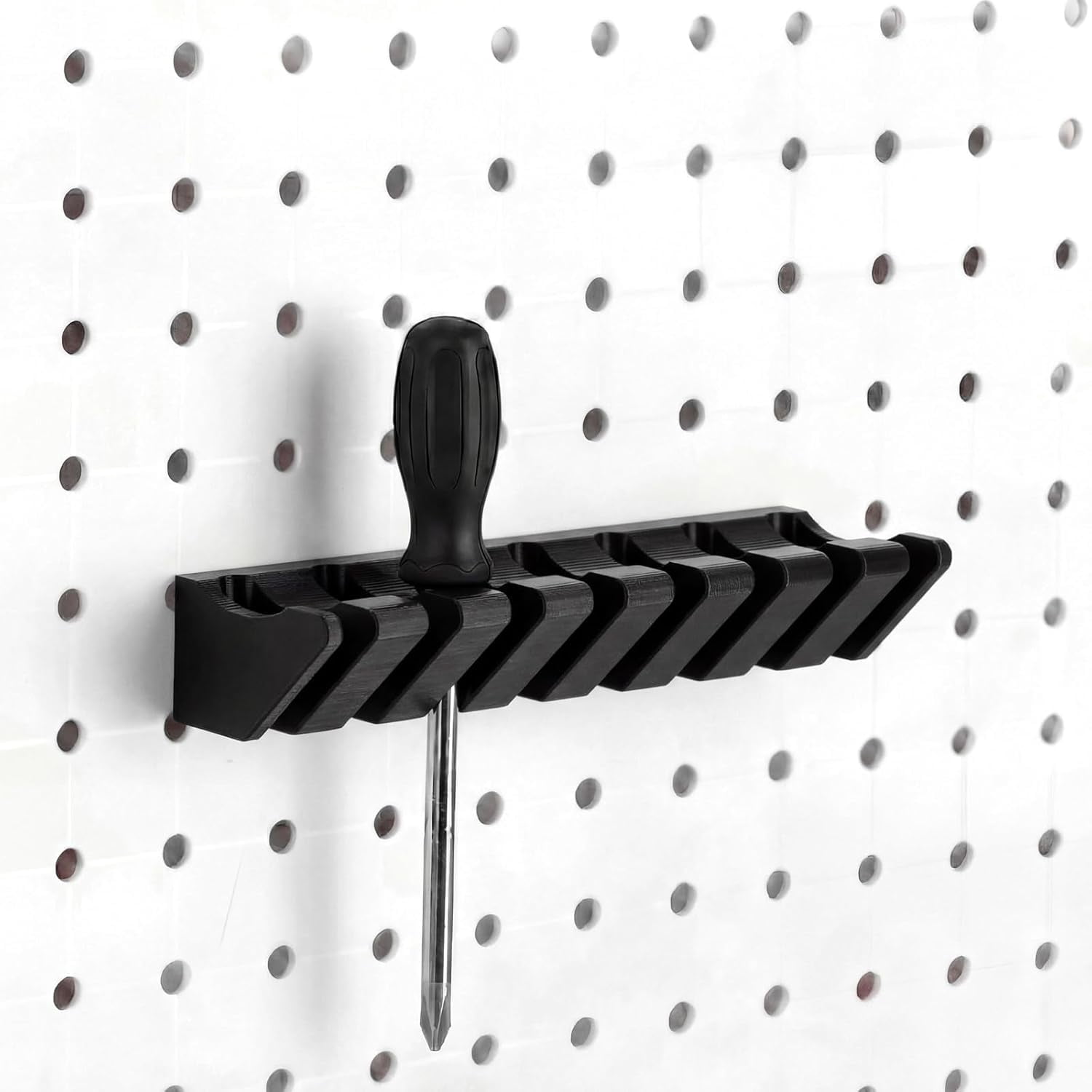 1 Pcs Pegboard Screwdriver Holder Pegboard Organizer Accessories Eight Tool Organizer Racks for Pegboards Pliers Multi-tool Holder Shop Store (Black)