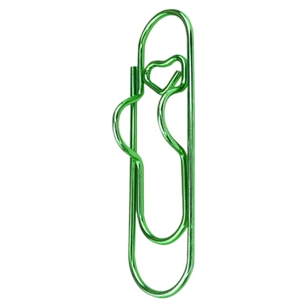 1 Pcs Pen Clip For Notebook,Metal Pen Clips And Holders,2.75 Inch Heart Papers Paperclip Clips,Planner Accessories,Heart Paper Clips For Notebook Papers Journal Book Office Supplies,Green