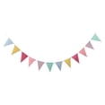 thumbnail image 1 of 1 Pcs Pennant Banner Flags Garland,Colorful Triangle Banner Flag,Wall Door Hanging Birthday Banners,Multicolor Fabric Flag Bunting Garland,for Easter,Wedding,Graduation Party Decorations,Pink, 1 of 7