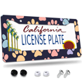 thumbnail image 1 of 1 Pcs Pet Paw Prints License Plate Frame, License Plate Cover for Car Decorative Parts, Aluminum License Plate Bracket Holder Rust-Proof Weather-Proof for US Standard Car, 1 of 9